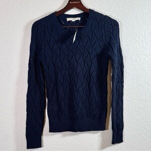LOFT NWT Navy Cable Knit Sweater XS